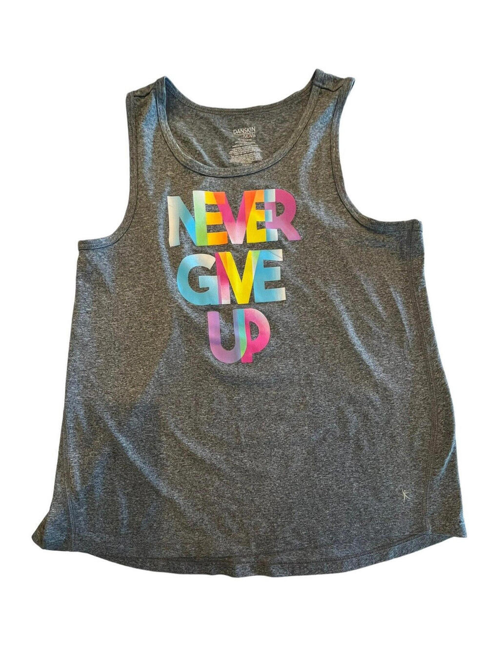 Danskin Never Give Up Girls Tank Size XL 14-16 Grey  1091.2